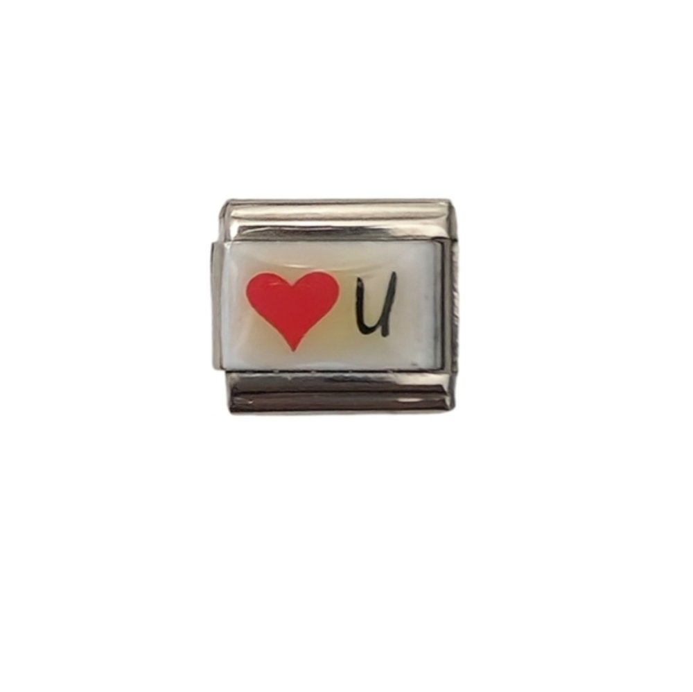 Italian Charmlink Heart I Love You‎ Custom Italian Charm Bracelet